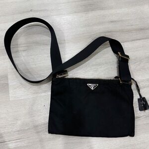 Authentic Prada black shoulder vintage bag.